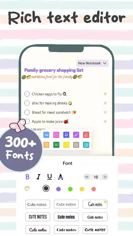 Cute Notes Notebook & Organize Capture d’écran 4