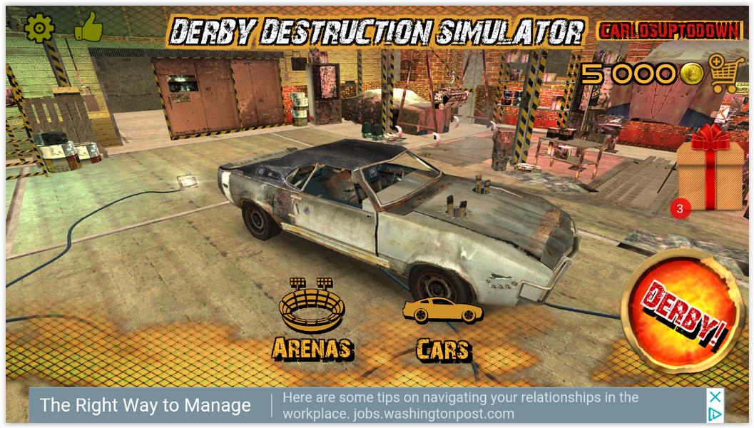 Derby Destruction Simulator ဖန်သားပြင်ဓာတ်ပုံ 1