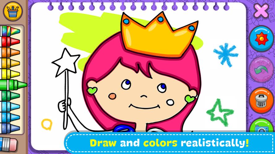 Princess Coloring Book & Games Schermafbeelding 1