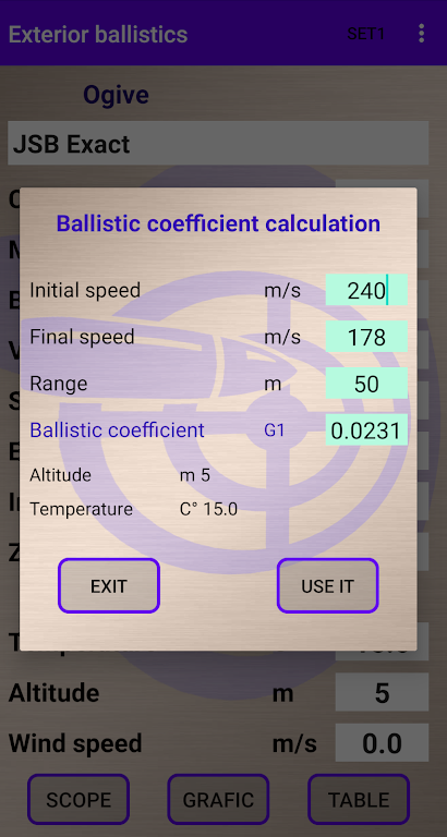 External ballistics calculator Capture d’écran 4