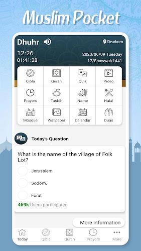 Muslim Pocket - Prayer Times, Screenshot 1