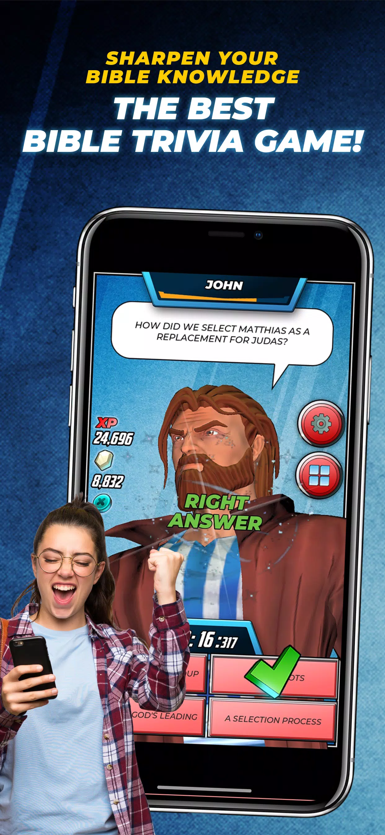 Bible Trivia Game: Heroes应用截图第1张