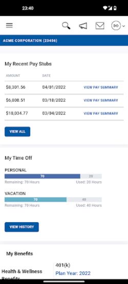 Paychex Oasis Employee Connect स्क्रीनशॉट 3