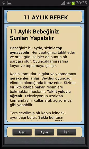 Bebek Gelişimi Ay Ay Detaylı 스크린샷 4