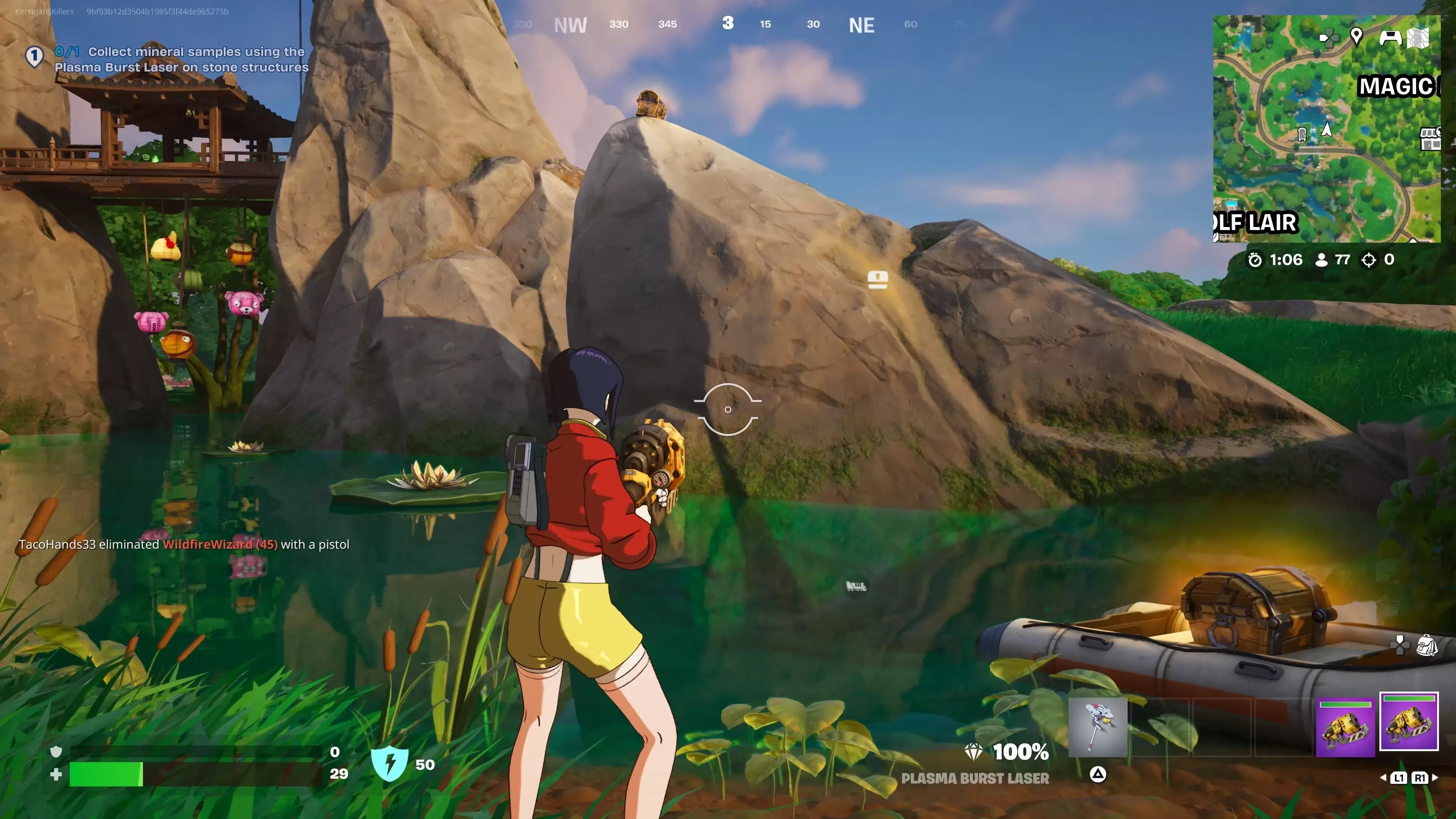 Fortnite Bölüm 6: Plazma patlaması lazeri ile mineral örnekleri toplayın