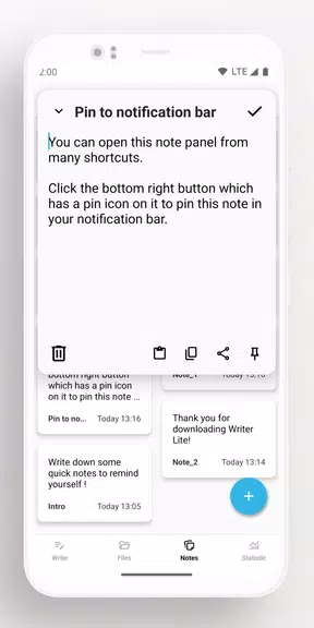 Lite Writer: Writing/Note/Memo Captura de pantalla 3