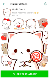 Mochi Cat Stickers for WhatsAp Tangkapan skrin 2