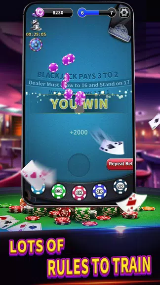 BlackJack 21 lite offline game Capture d'écran 4