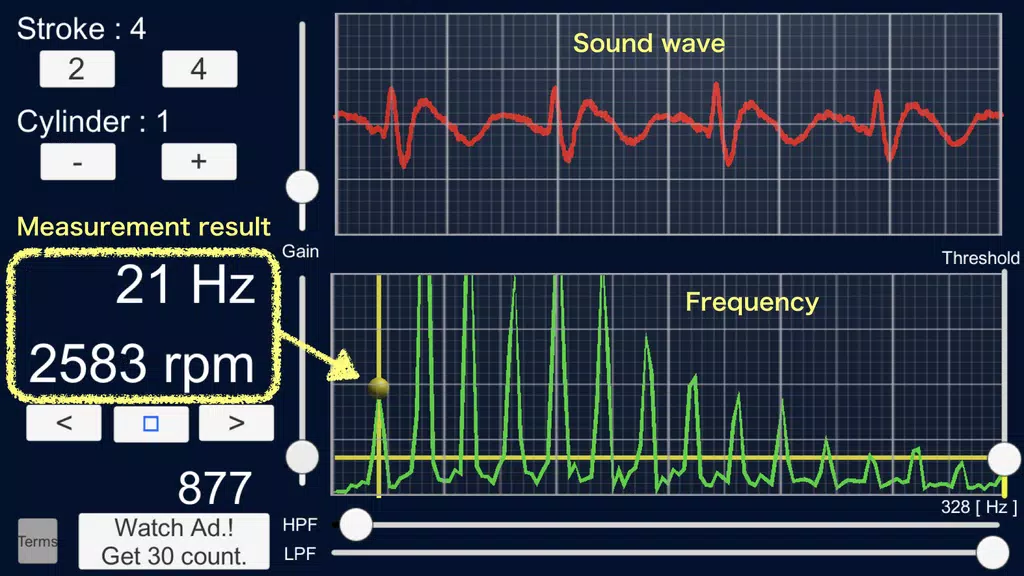 Engine Sound Analyzer:RPM Calc Captura de tela 3