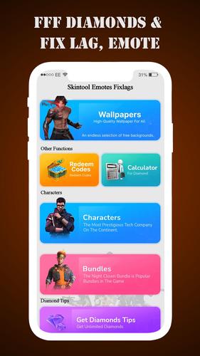 FFF Skin Tools Diamond & Emote Screenshot 2