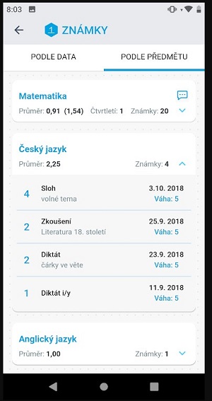 Bakaláři OnLine Captura de pantalla 3