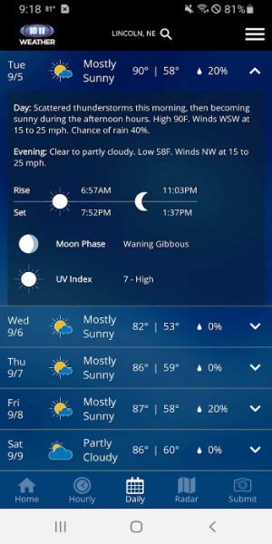 10/11 NOW Weather Captura de tela 1