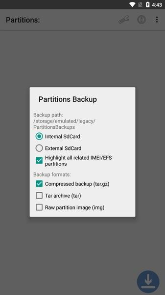 Partitions Backup and Restore スクリーンショット 1