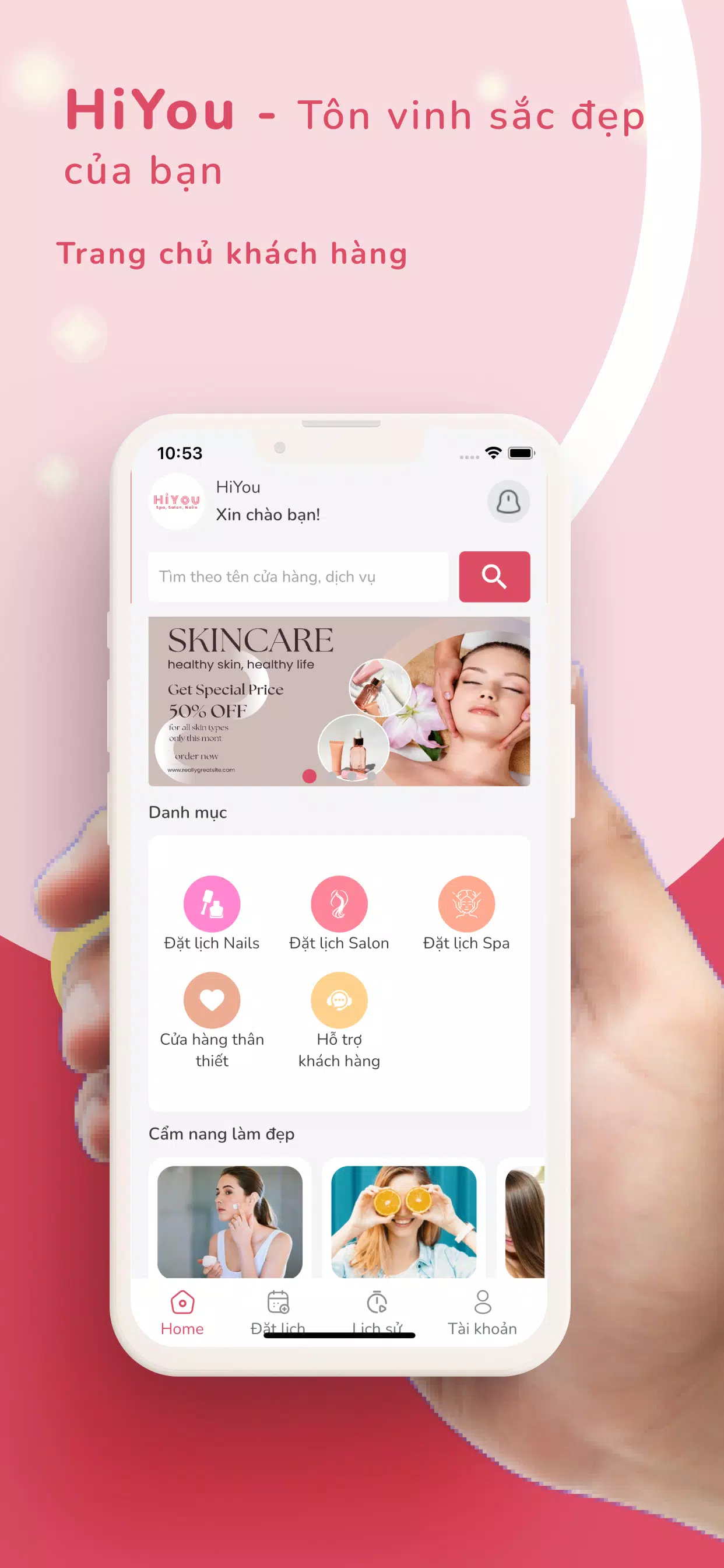 HiYou - Đặt lịch làm đẹp Captura de pantalla 1