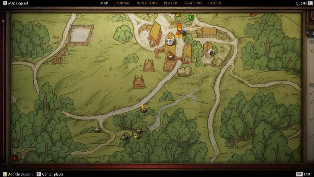 Mapa de ubicaciones de la Hierba Paris en Kingdom Come Deliverance 2