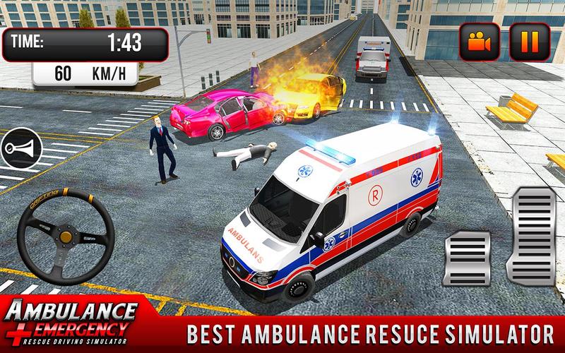 911 Ambulance City Rescue Game Schermafbeelding 3