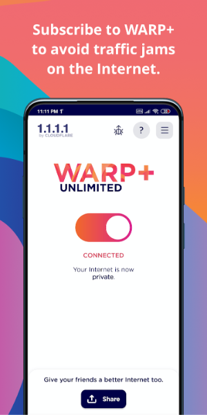 1.1.1.1 + WARP: Safer Internet 스크린샷 3