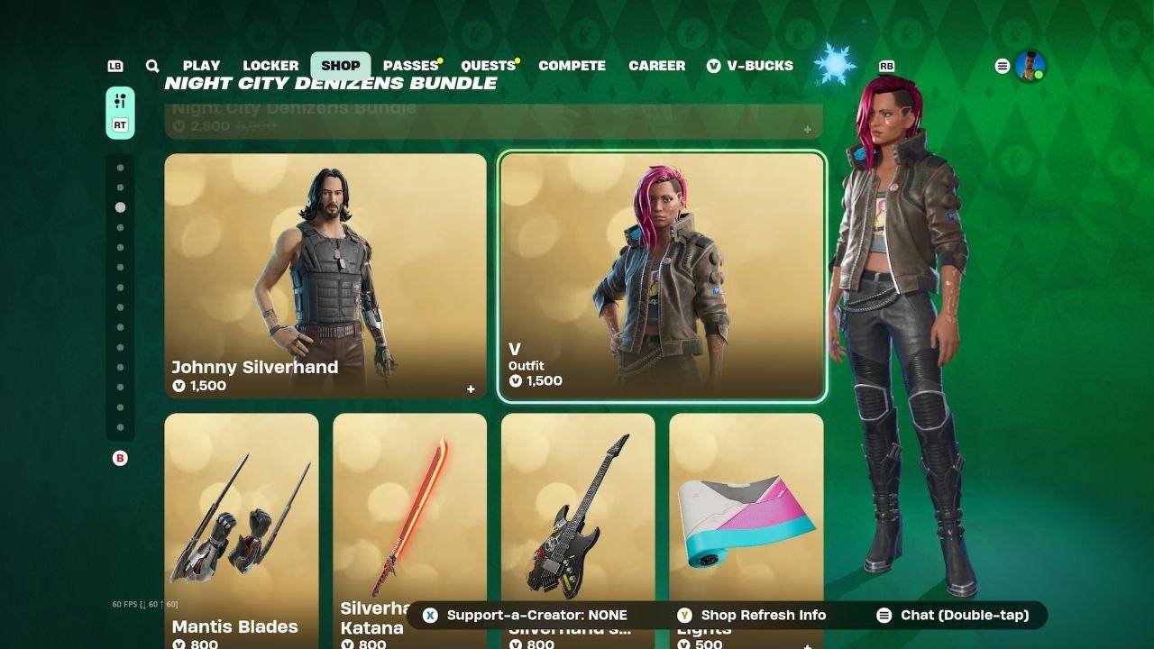 Cyberpunk 2077 Fortnite Collaboration: Missing Male V