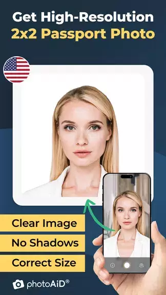 US Passport Size Photo Maker Ekran Görüntüsü 1