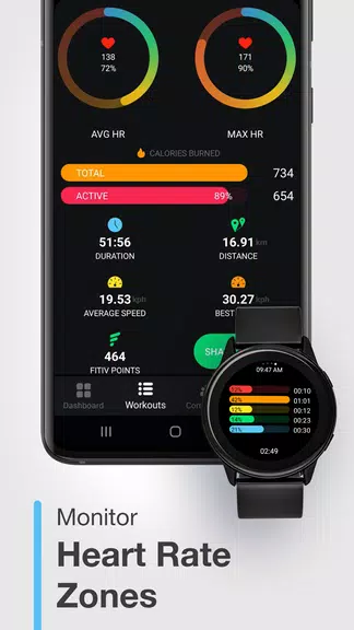 FITIV Pulse Zonas de Ejercicio Captura de pantalla 4