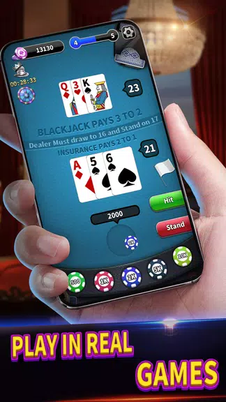 BlackJack 21 lite offline game Capture d'écran 1