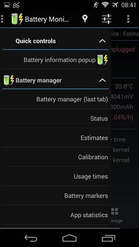 Schermata 3C Battery Manager 2