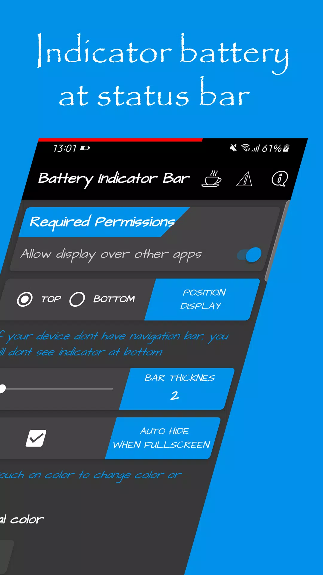 Battery Indicator Bar Capture d’écran 1