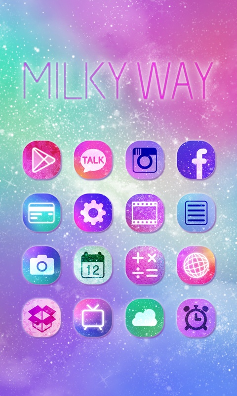 Milky Way GO Launcher Theme Captura de pantalla 3