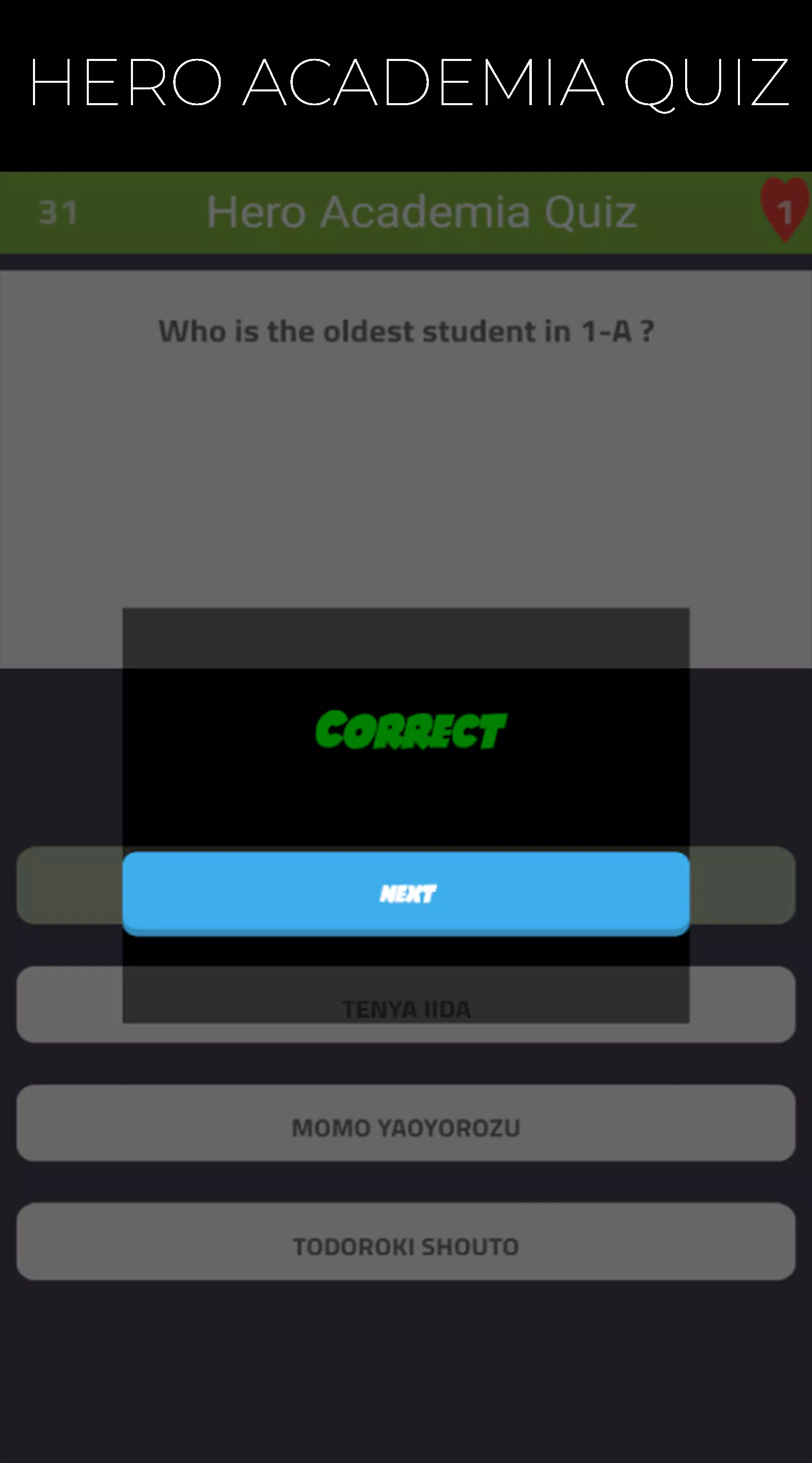 Quiz Game for Hero Academia Zrzut ekranu 2