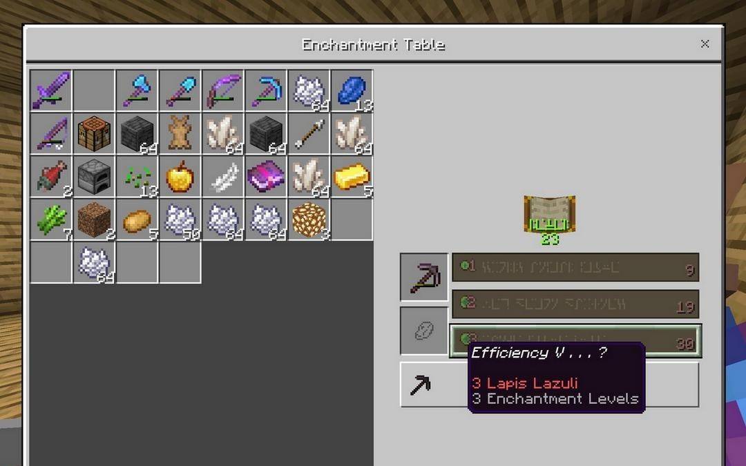 Minecraft enchantment table setup