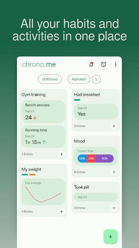 chrono.me - Lifestyle tracker Capture d’écran 1