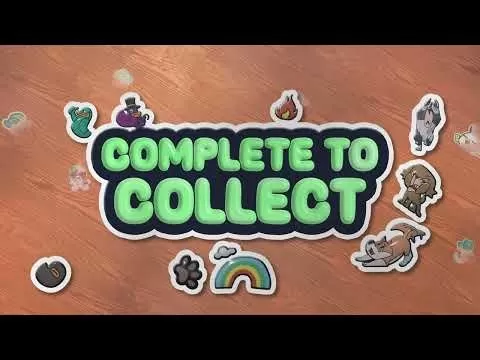 Colorful puffy sticker puzzle gameplay