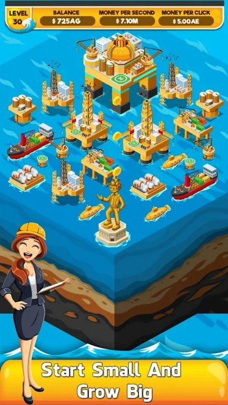 Oil Tycoon 2: Idle Miner Game Ảnh chụp màn hình 1