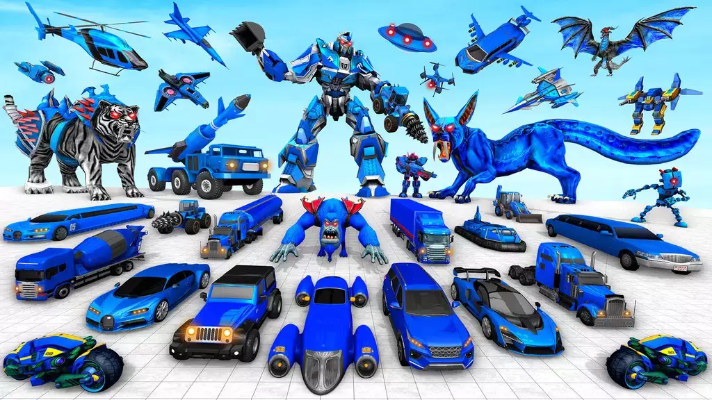 Police Tiger Robot Car Game 3d Schermafbeelding 2