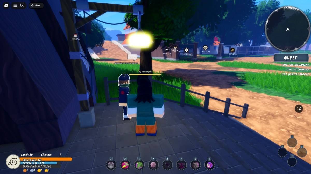 Lokasyon ng Kenma NPC sa tabi ng Ninja Academy sa Ninja Time Roblox Karanasan