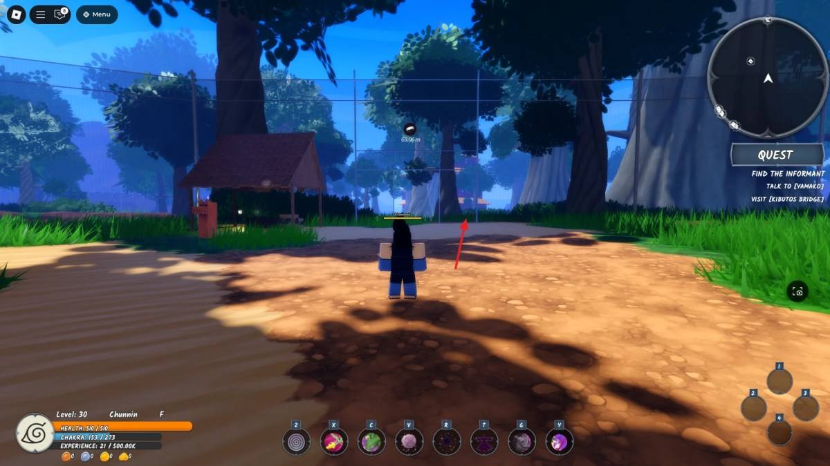 Lokasyon ng pasukan sa Patay na Kagubatan sa Ninja Oras ng Roblox Karanasan