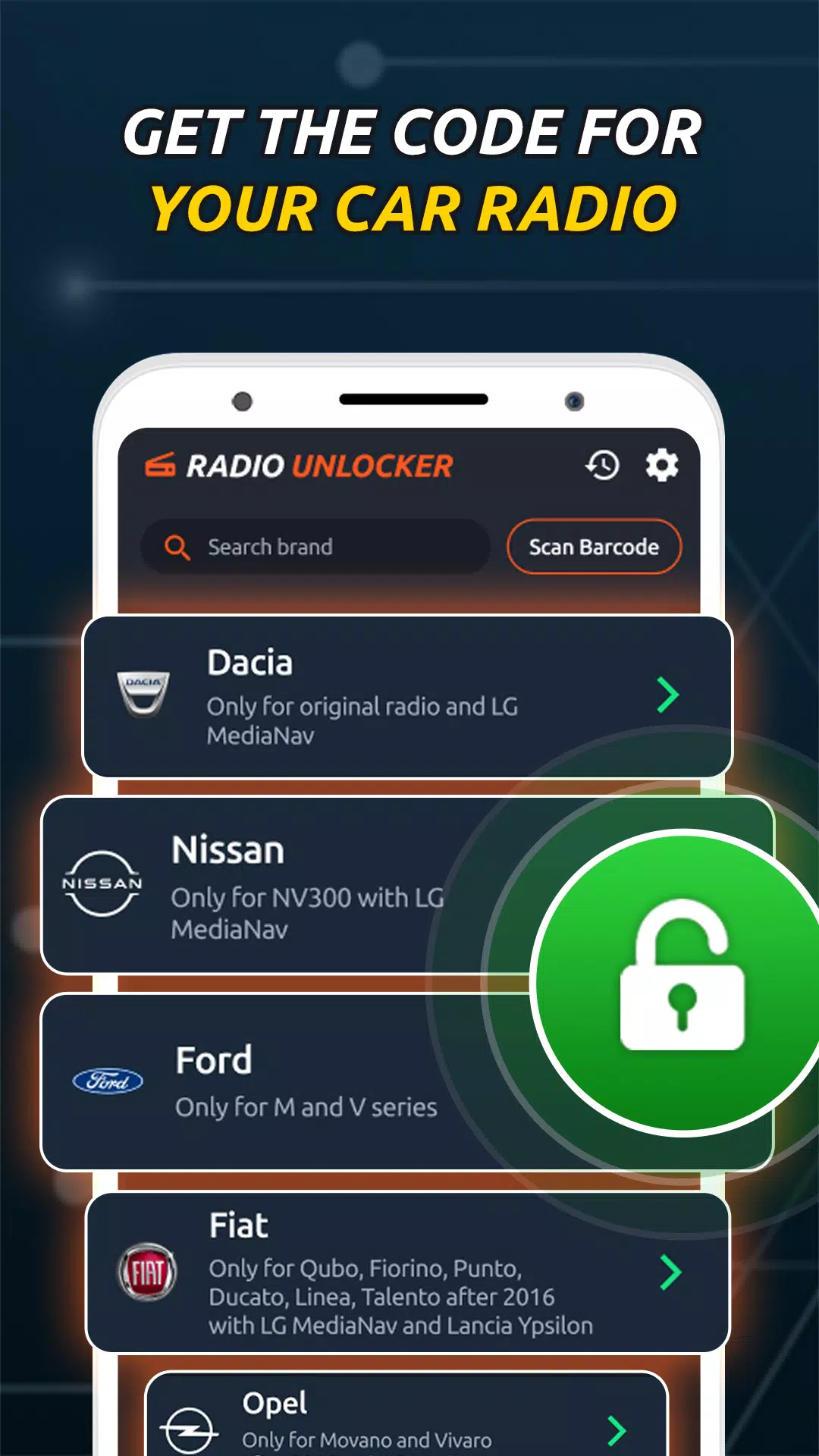 Radio Code Generator Unlocker應用截圖第2張