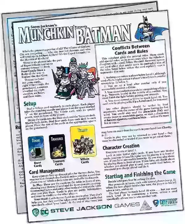 Munchkin présente un aperçu des règles de Batman