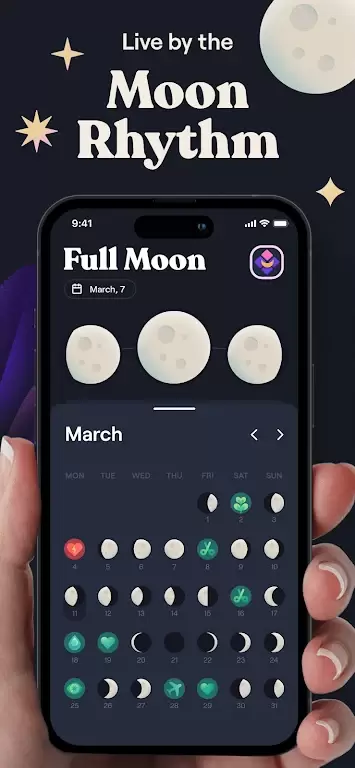 Moonly: Moon Phases & Calendar Screenshot 1