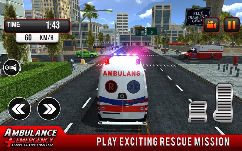 911 Ambulance City Rescue Game Schermafbeelding 2