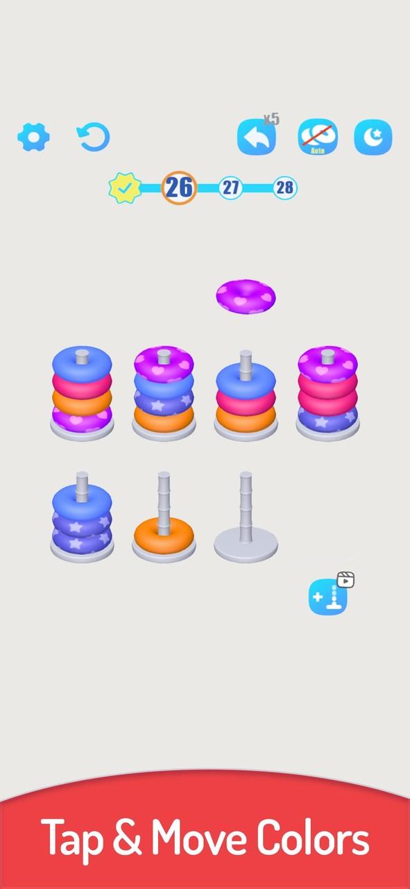 3D Color Sort Hoop Stack 스크린샷 1