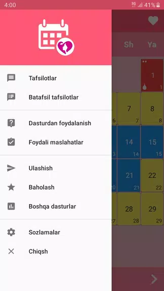 Ayollar kalendari va kundaligi Captura de pantalla 1
