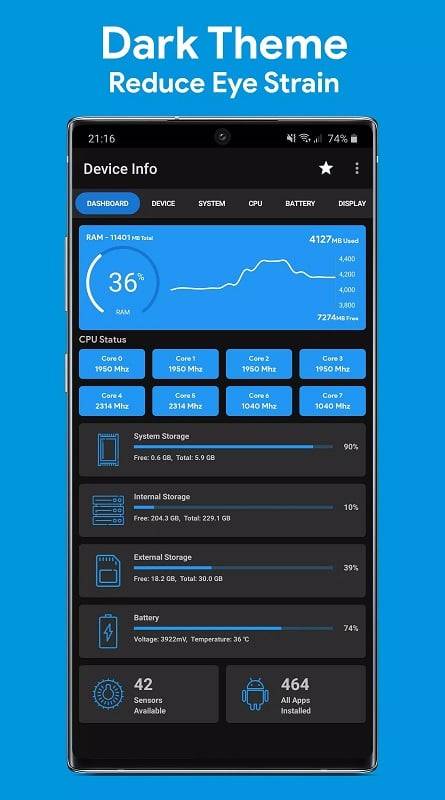 Device Info: System & CPU Info ภาพหน้าจอ 2
