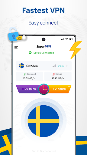 Sweden VPN: Get Sweden IP スクリーンショット 1