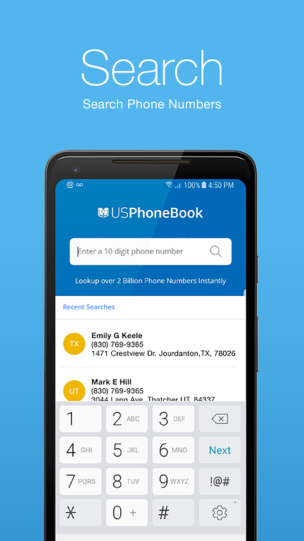 USPhoneBook ภาพหน้าจอ 1