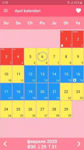 Ayollar kalendari va kundaligi Captura de pantalla 2