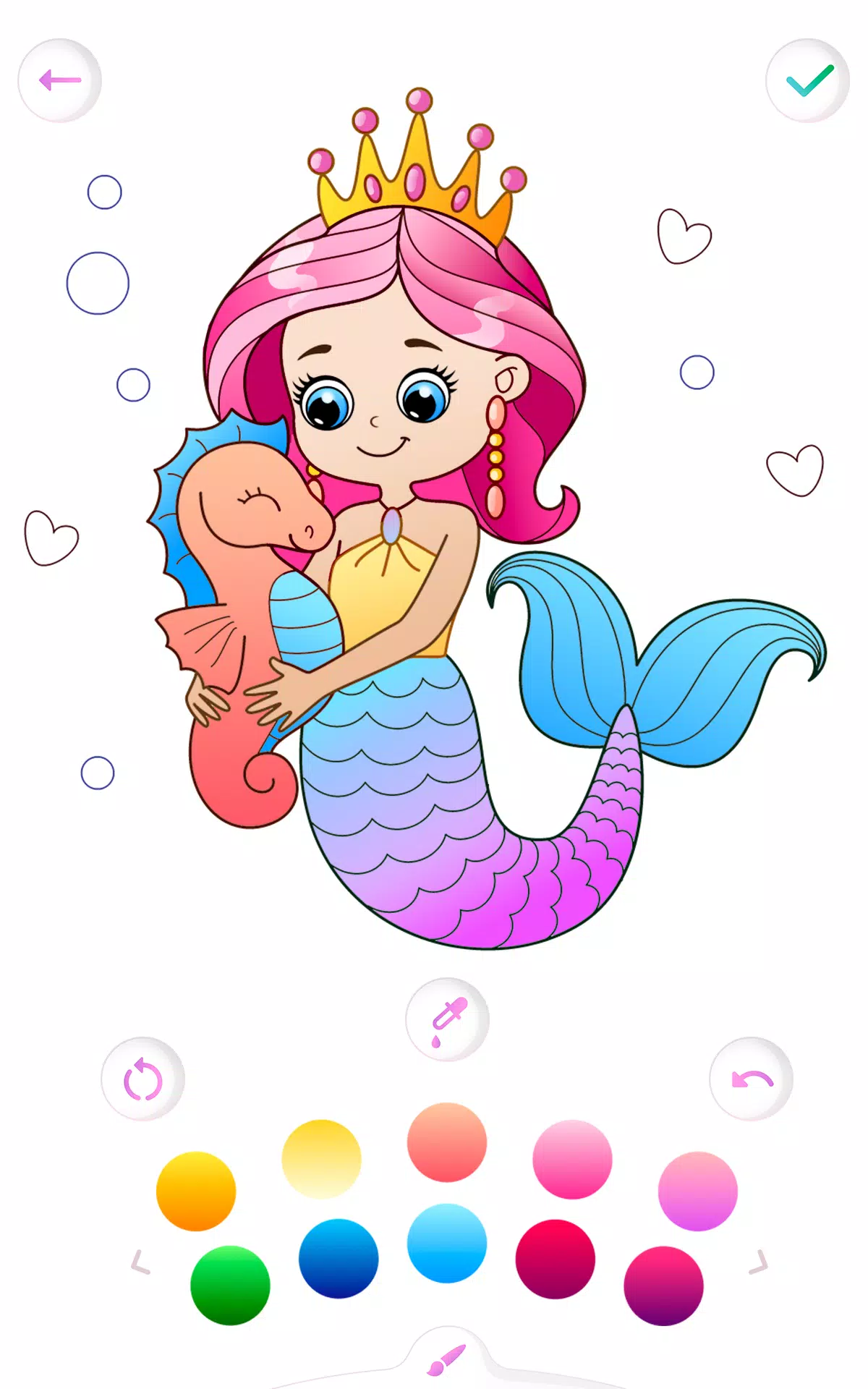 Mermaid coloring book gradient स्क्रीनशॉट 2