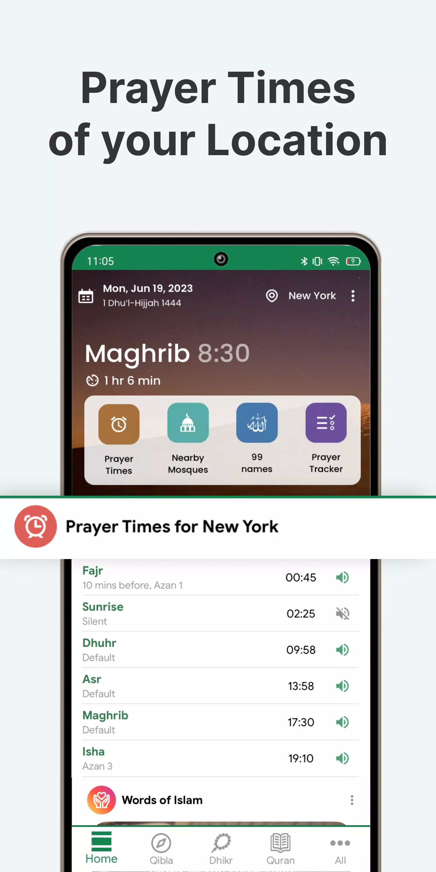 Muslim: Prayer Times, Qibla应用截图第1张