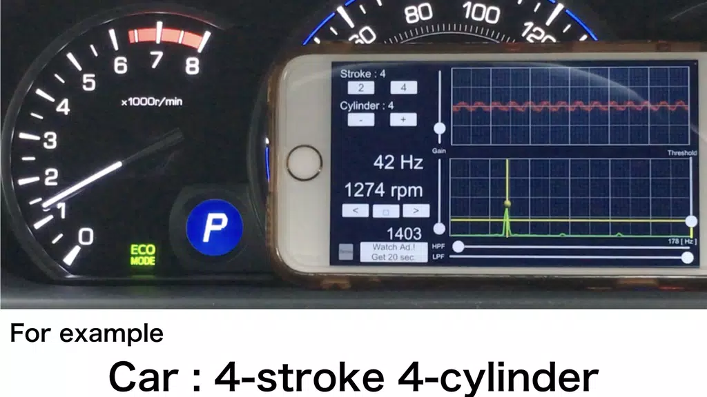 Engine Sound Analyzer:RPM Calc Captura de tela 1