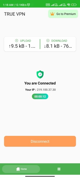 Schermata TRUE VPN 1